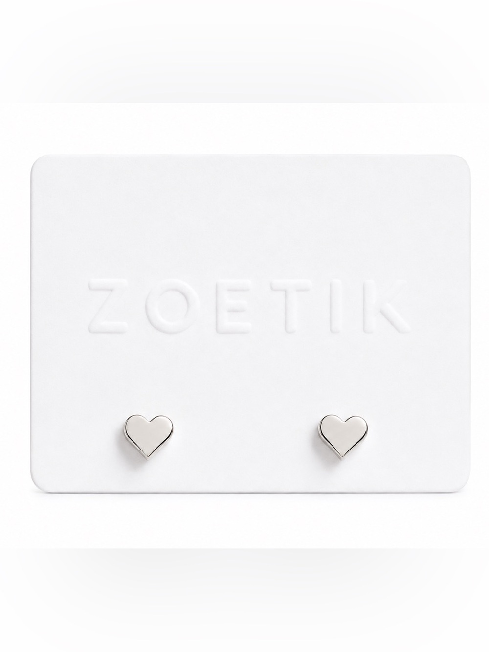 Zoetik Silver Tone Heart Stud Earrings Minimalist Dainty Romantic Everyday